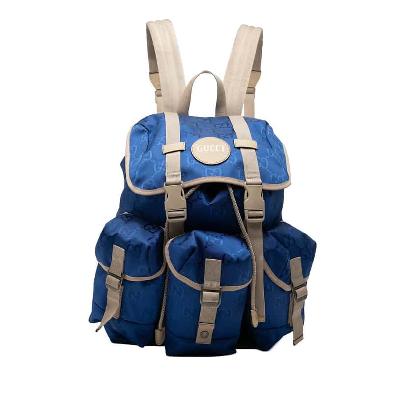 Gucci GG Nylon Off The Grid Backpack Blue Very good condition - Front View