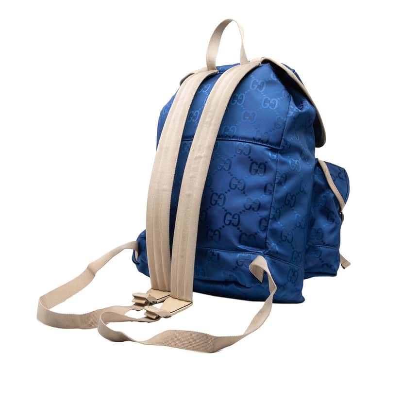 Gucci GG Nylon Off The Grid Backpack Blue Very good condition - Back View
