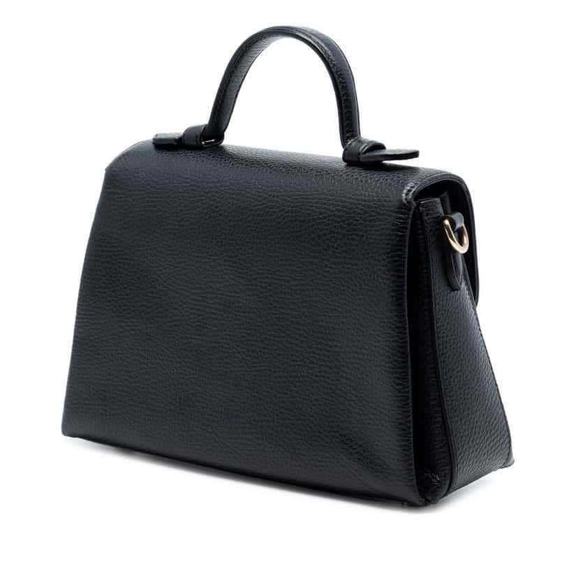 Gucci Small Dollar Calf Interlocking G Satchel Black Leather Very good condition - Back View