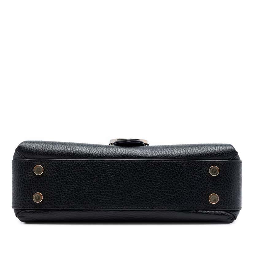 Gucci Small Dollar Calf Interlocking G Satchel Black Leather Very good condition - Inside View