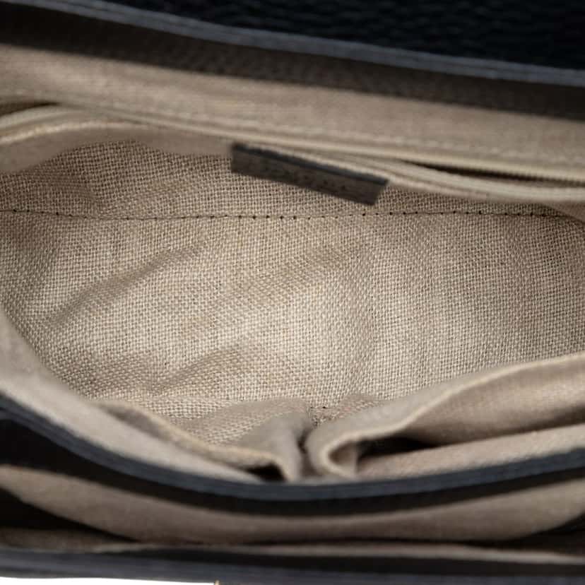 Gucci Small Dollar Calf Interlocking G Satchel Black Leather Very good condition - Model View