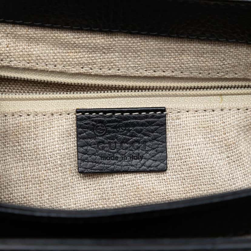 Gucci Small Dollar Calf Interlocking G Satchel Black Leather Very good condition - Box View
