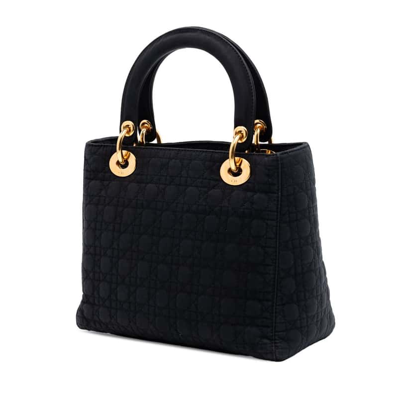 Dior Medium Nylon Microcannage Lady Dior Black Very good condition - Back View
