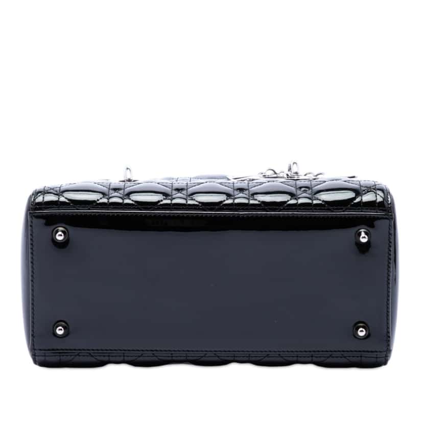 Dior Medium Patent Cannage Lady Dior Black Leather Very good condition - Inside View