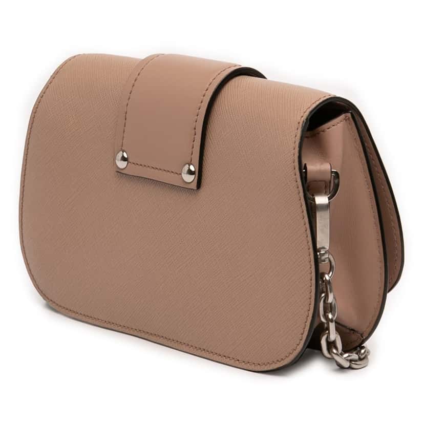 Prada Saffiano and City Calf Sidonie Crossbody Brown Leather Very good condition - Back View