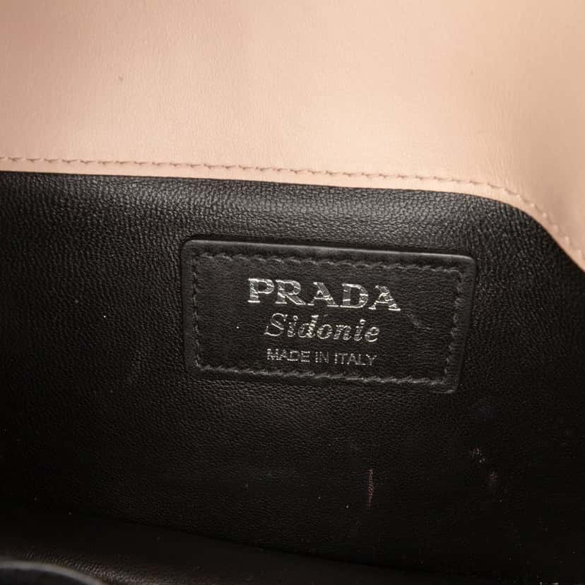 Prada Saffiano and City Calf Sidonie Crossbody Brown Leather Very good condition - Box View
