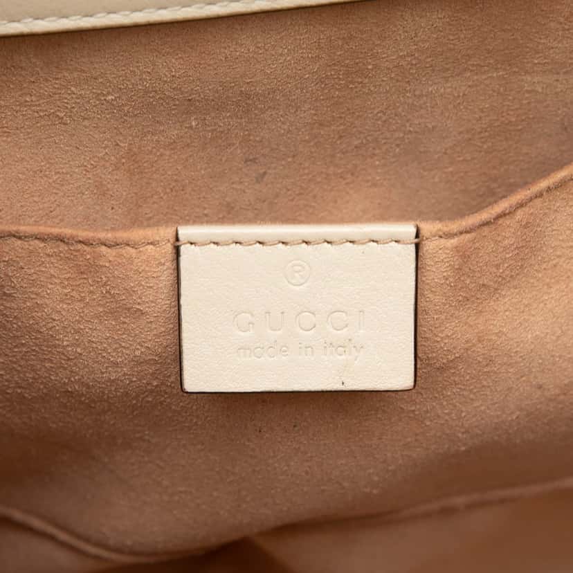 Gucci Medium Calfskin Bamboo Diana Satchel White Leather Good condition - Box View