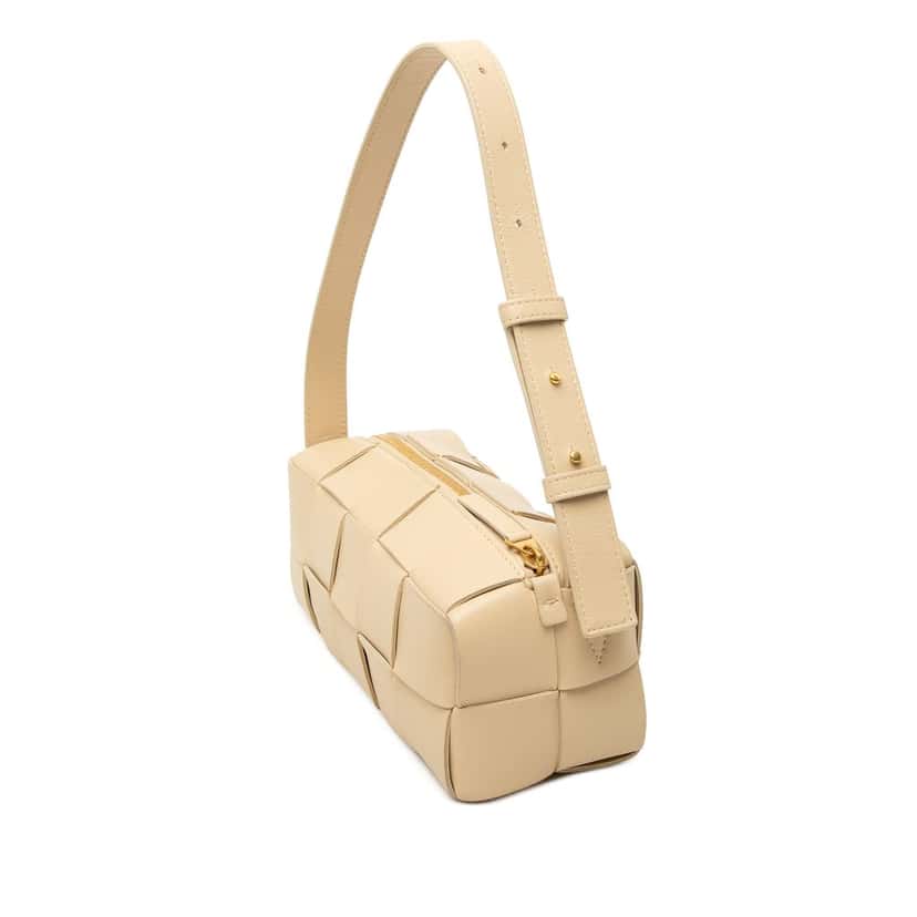 Bottega Veneta Small Nappa Intrecciato Brick Cassette Brown Leather Very good condition - Back View