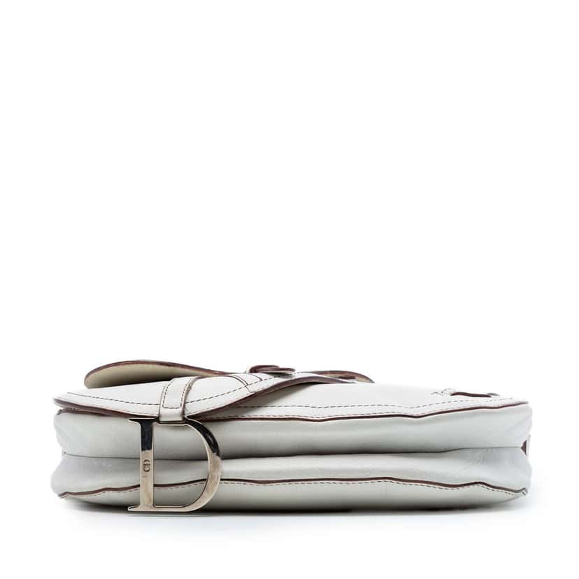Dior Leather Double Saddle Crossbody White Leather Very good condition - Inside View