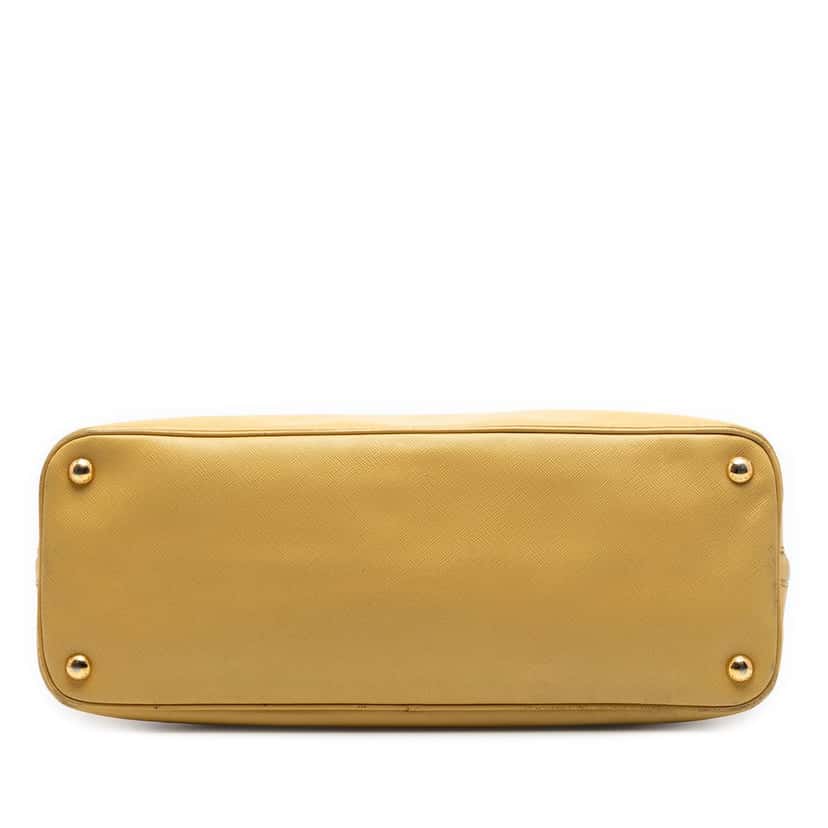 Prada Large Saffiano Lux Promenade Satchel Yellow Leather Very good condition - Inside View