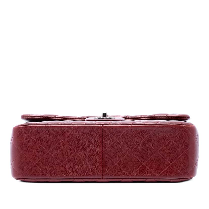 Chanel Jumbo Classic Caviar Double Flap Red Leather Very good condition - Inside View