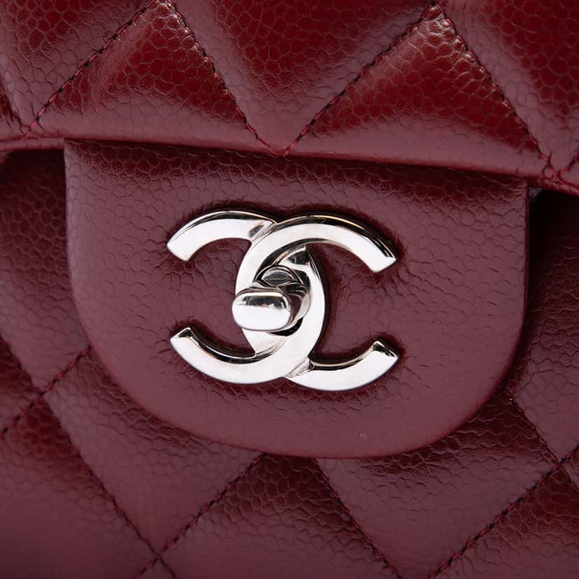 Chanel Jumbo Classic Caviar Double Flap Red Leather Very good condition - Box View