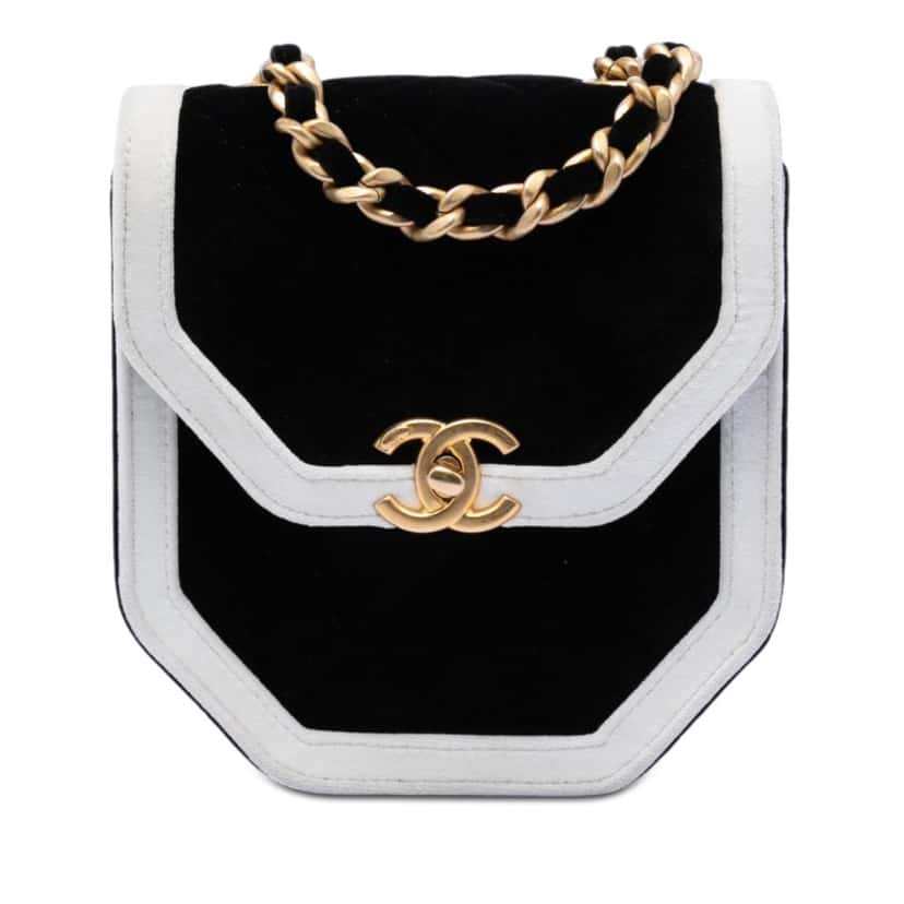 Chanel Mini Quilted Velvet Place Vendome Single Flap Black Very good condition - Front View