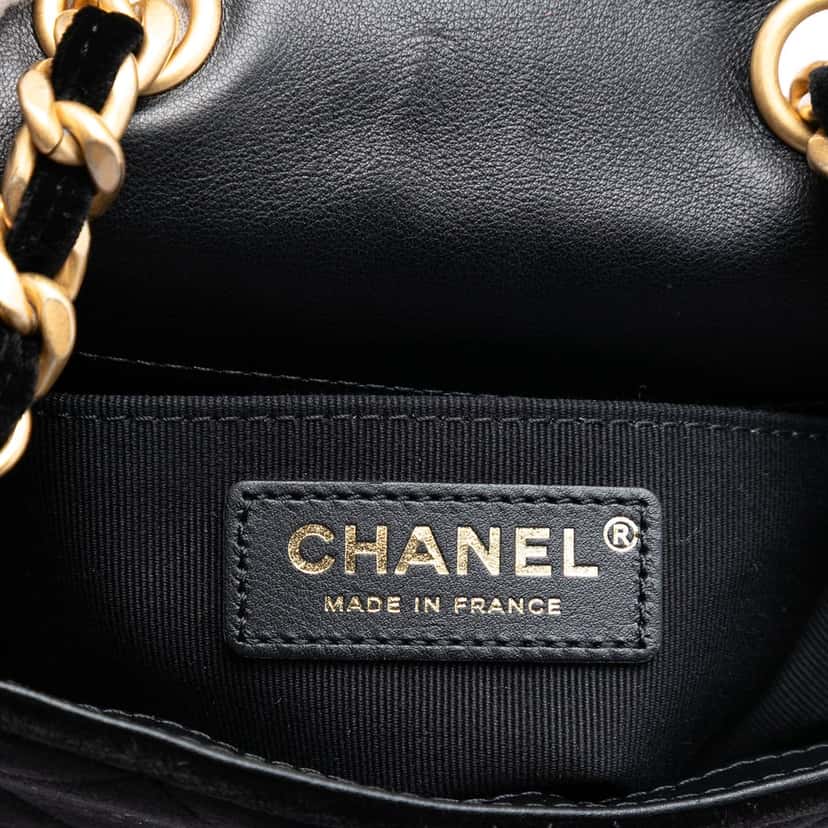 Chanel Mini Quilted Velvet Place Vendome Single Flap Black Very good condition - Box View