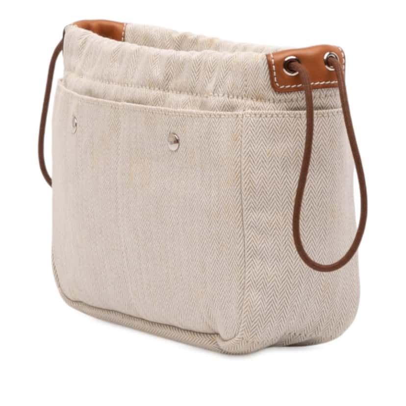 Hermès Toile and Barenia Fourbi 20 Pouch Beige Very good condition - Back View