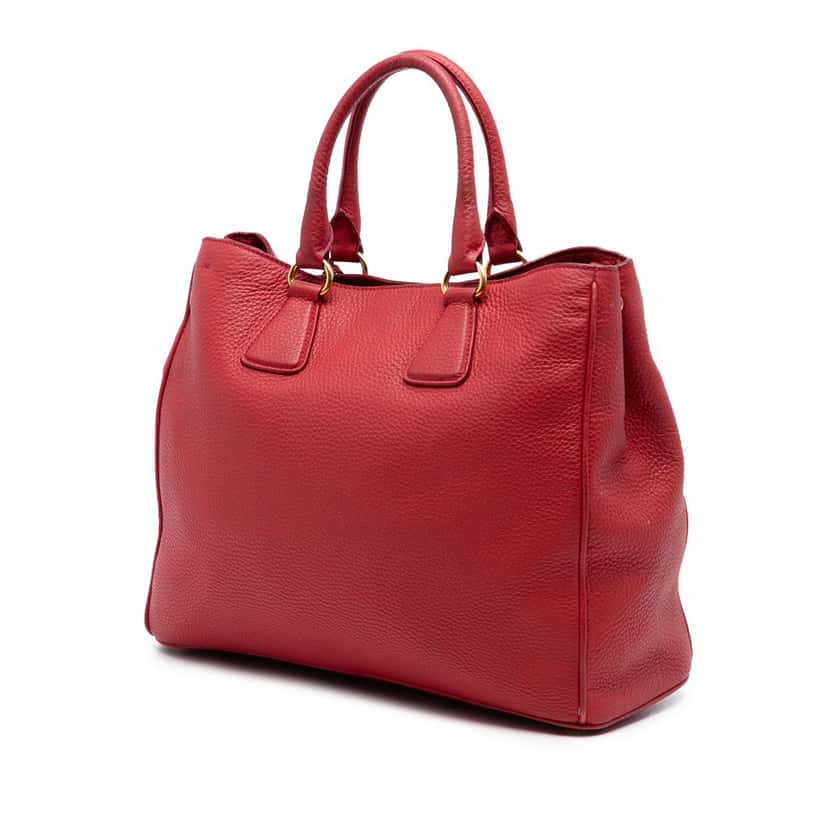 Prada Vitello Daino Open Convertible Tote Red Leather Very good condition - Back View