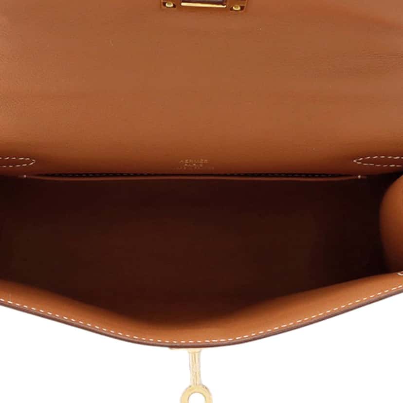 Hermès Swift Kelly Pochette 22 Brown Leather Very good condition - Model View