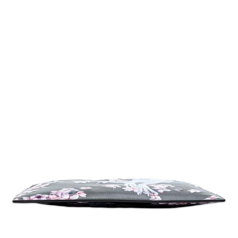 Dior Hajime Sorayama Calfskin Cherry Blossom Dinosaur Print Zip Pouch Black Leather Very good condition - Inside View