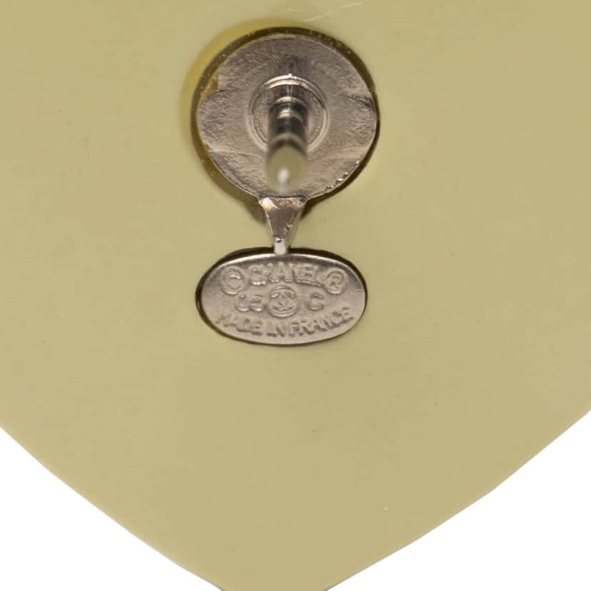 Chanel CC Resin Heart Accessory Brooch Beige Plastic Very good condition - Inside View