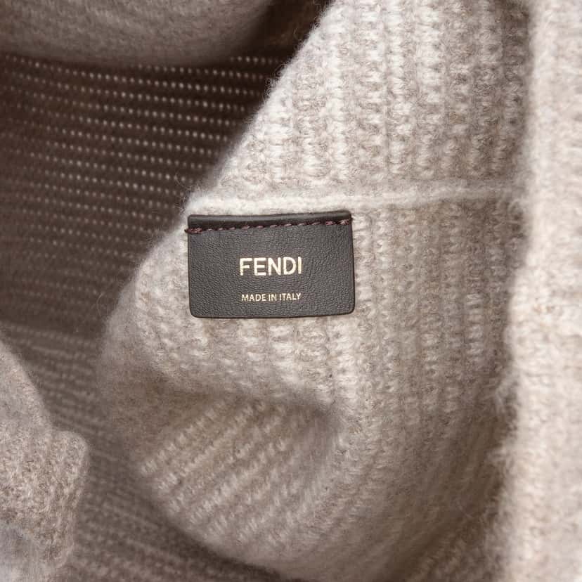 Fendi Large Zucca Cashmere Shopper Tote Brown Very good condition - Box View