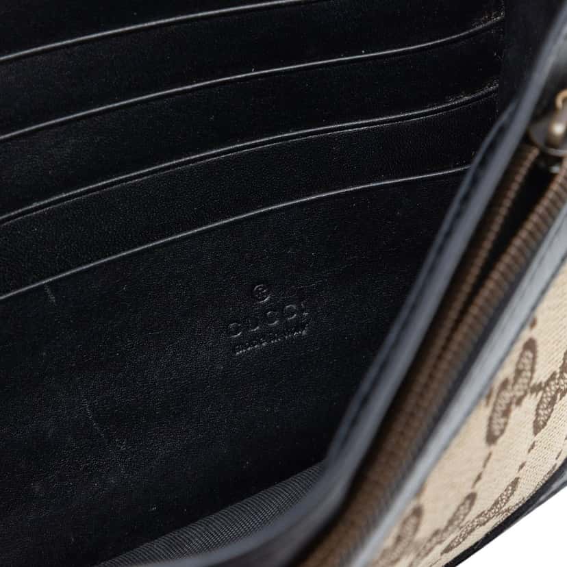 Gucci GG Canvas Lady Web Wallet On Strap Beige Very good condition - Box View