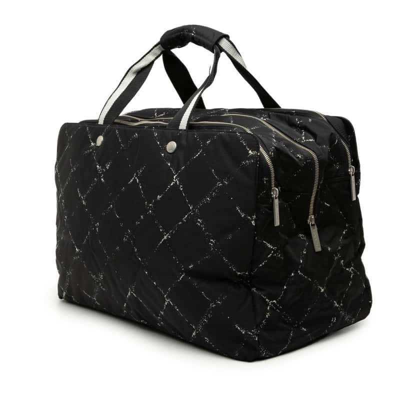 Chanel Old Travel Line Nylon Travel Bag Black Very good condition - Back View