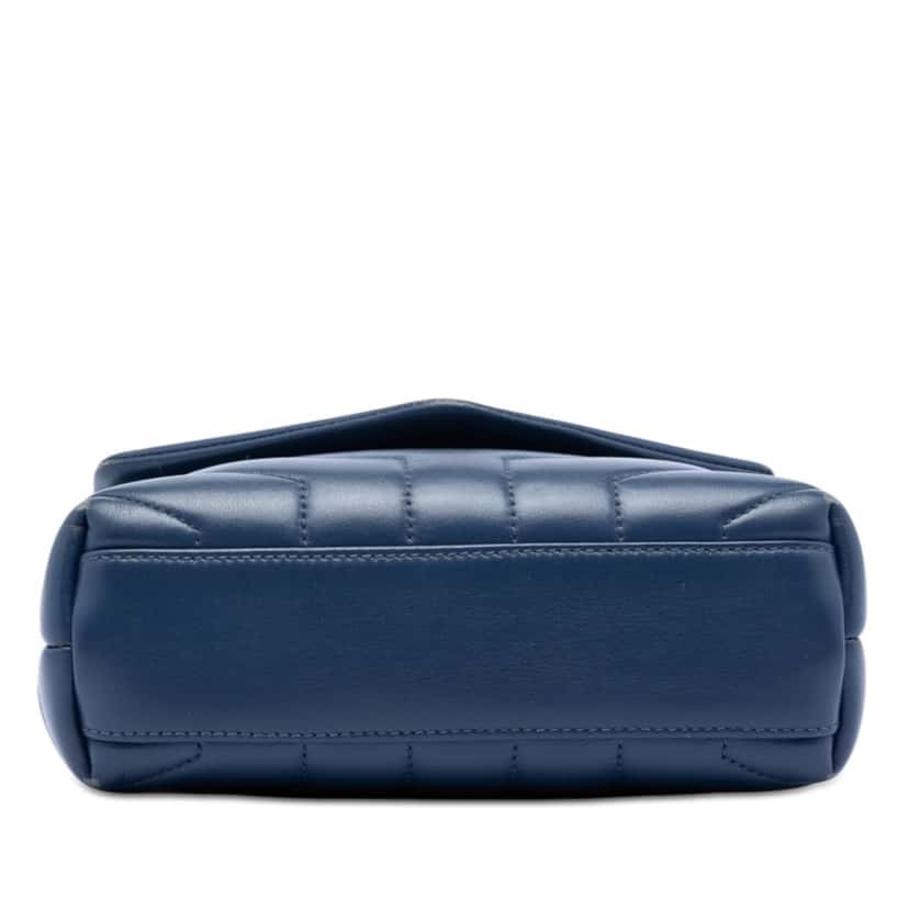 Saint Laurent Toy Matelasse Calfskin Monogram LouLou Crossbody Blue Leather Very good condition - Inside View