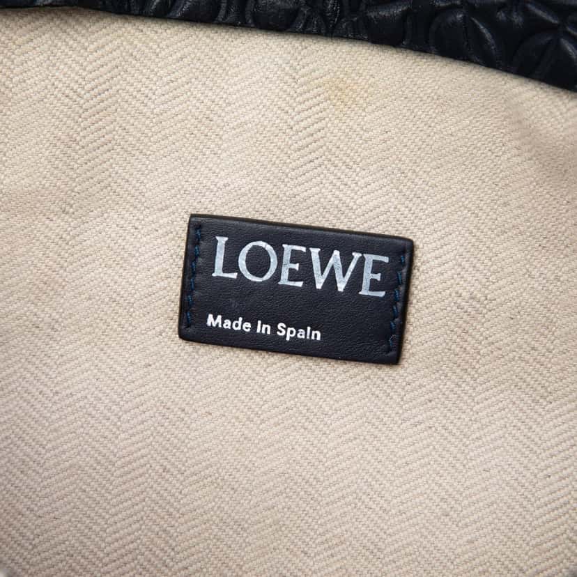 Loewe Embossed Anagram Leather Repeat T Clutch Blue Leather Very good condition - Box View