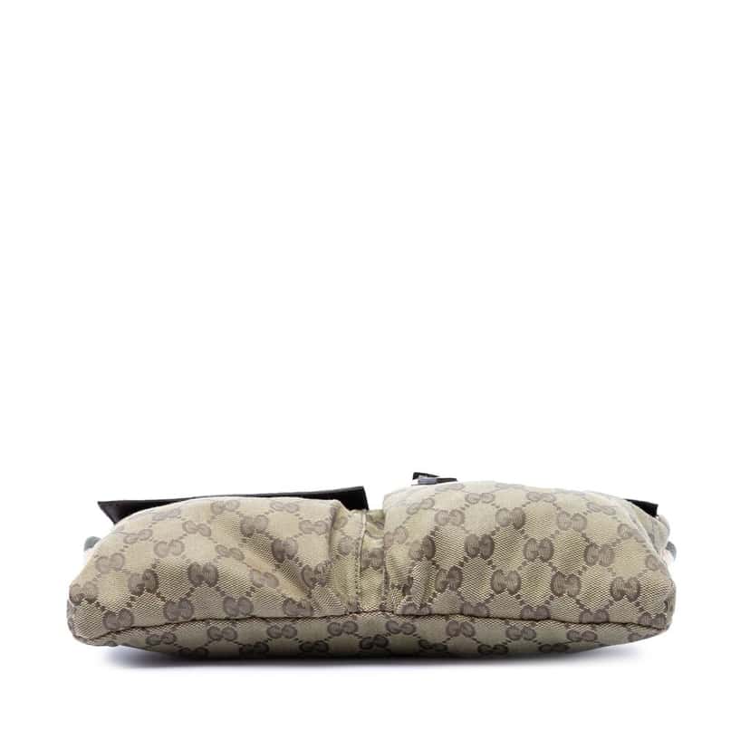 Gucci GG Canvas Web Double Pocket Belt Bag Beige Very good condition - Inside View