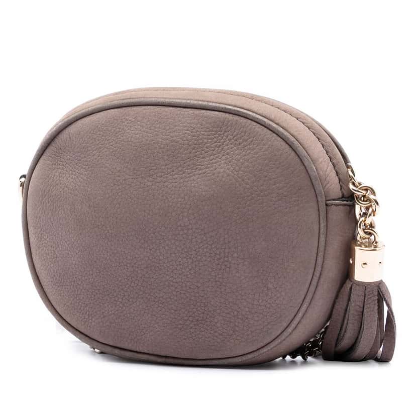 Gucci Mini Nubuck Soho Chain Crossbody Brown Leather Very good condition - Back View