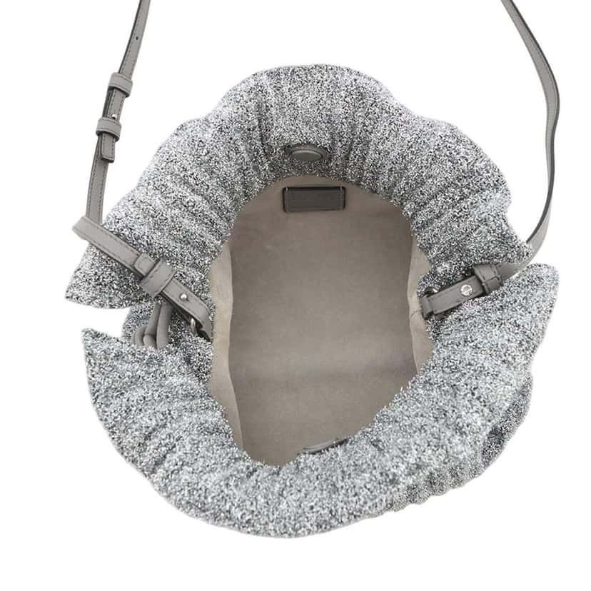 Loewe Mini Metallic Lurex Flamenco Knot Crossbody Silver Very good condition - Model View