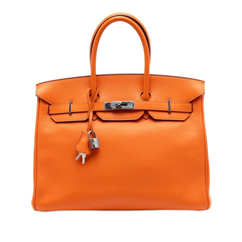 Hermès Swift Birkin Retourne 35 Orange Leather Very good condition - Front View