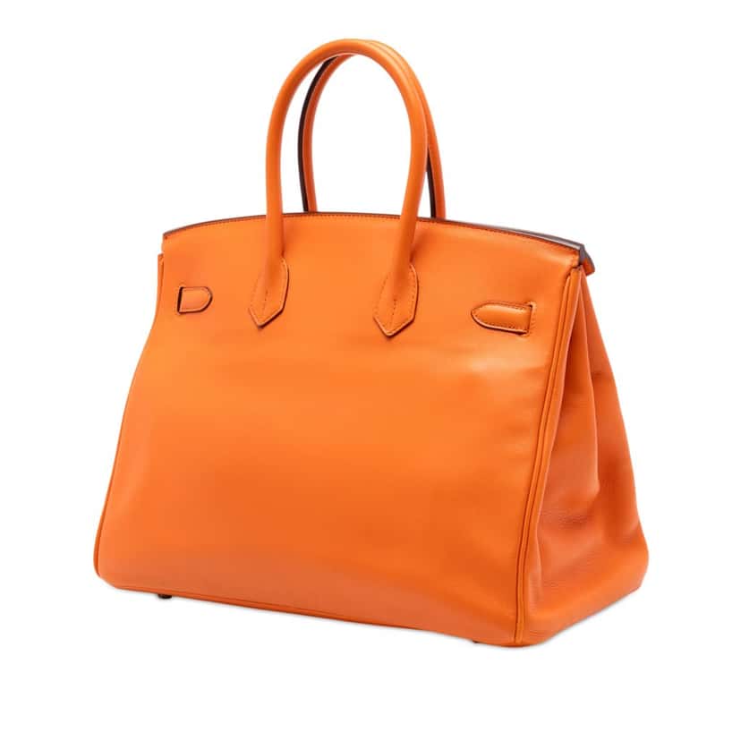 Hermès Swift Birkin Retourne 35 Orange Leather Very good condition - Back View