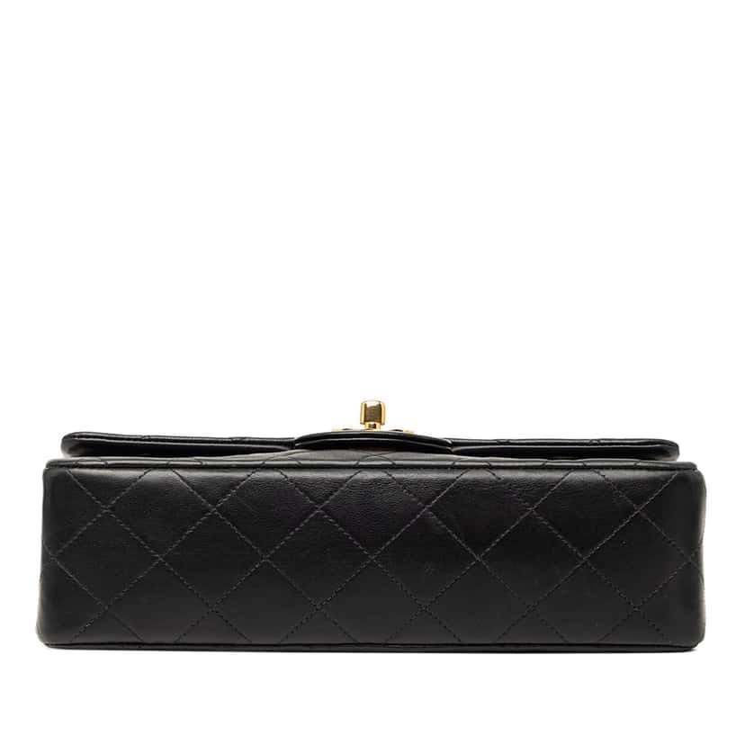 Chanel Small Classic Lambskin Double Flap Black Leather Very good condition - Inside View