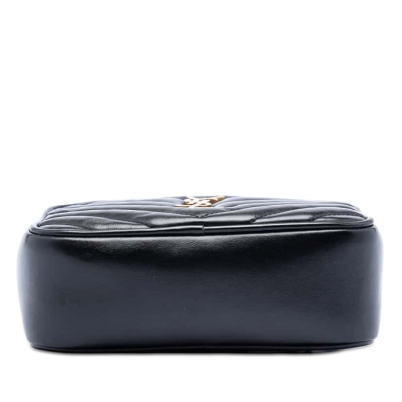 Saint Laurent Mini Matelasse Calfskin Monogram Lou Tassel Camera Bag Black Leather Very good condition - Inside View