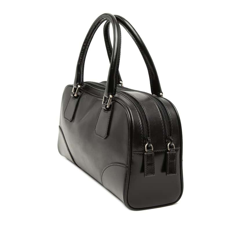 Prada Soft Calf Bowling Bag Black Leather Very good condition - Back View