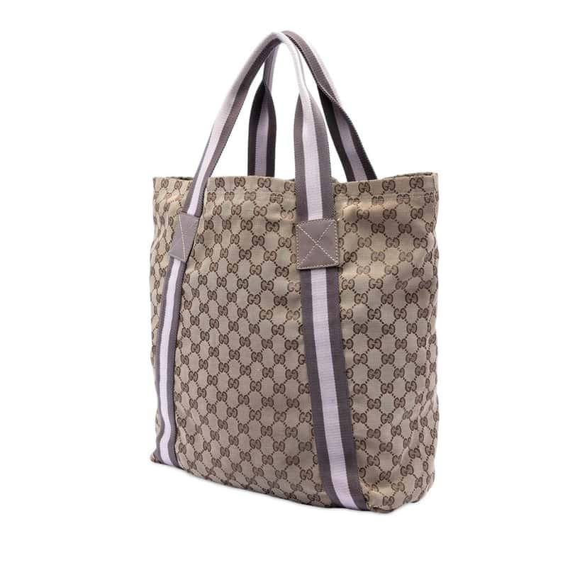 Gucci GG Canvas Web Tote Beige Very good condition - Back View