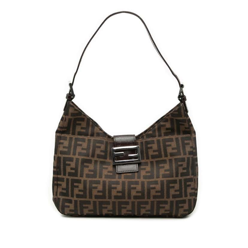 Fendi Zucca Canvas Shoulder Bag Brown Very good condition - Front View