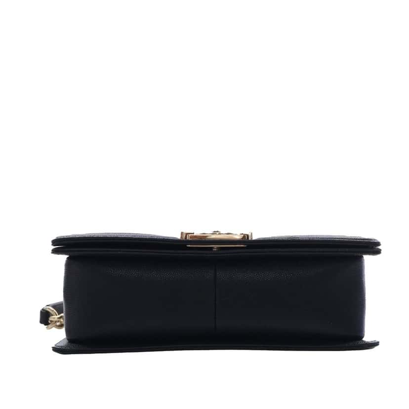 Chanel Old Medium Quilted Caviar Boy Flap Black Leather Very good condition - Box View