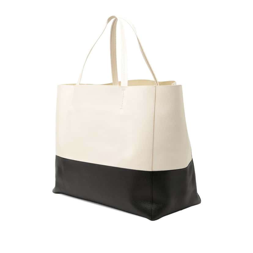 Celine Bicolor Calfskin Horizontal Cabas Tote White Leather Very good condition - Back View