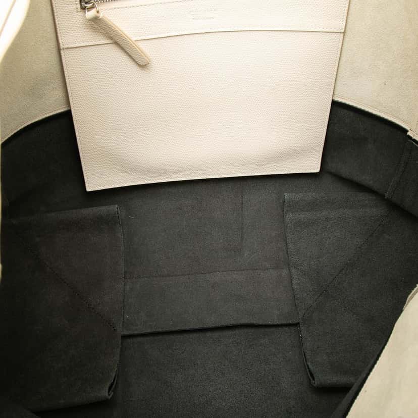 Celine Bicolor Calfskin Horizontal Cabas Tote White Leather Very good condition - Model View
