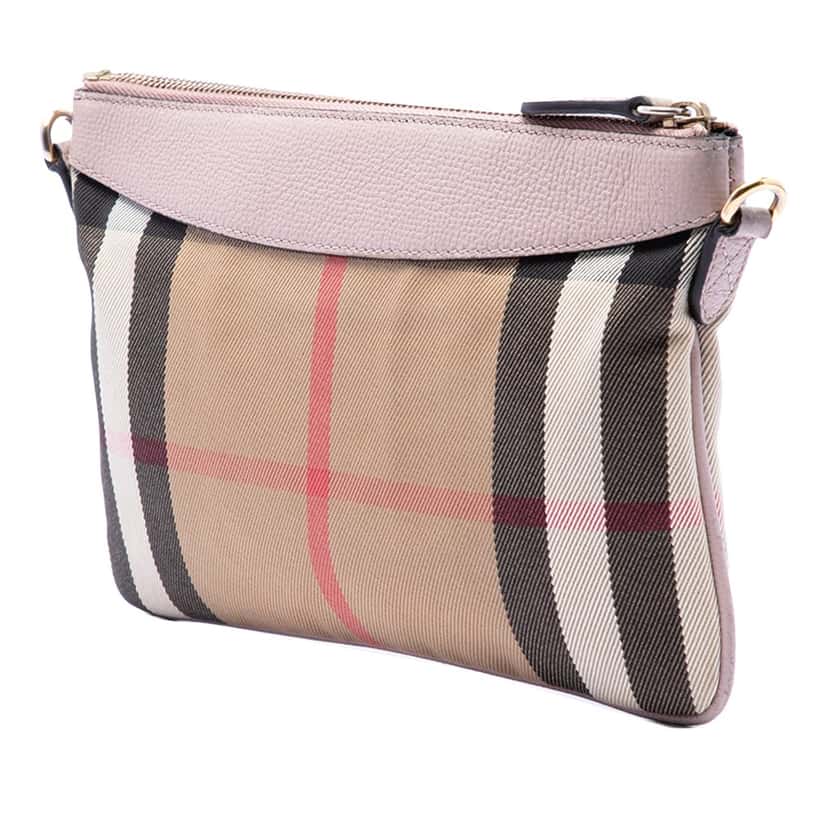 Burberry House Check Canvas Derby Peyton Crossbody Brown Very good condition - Back View
