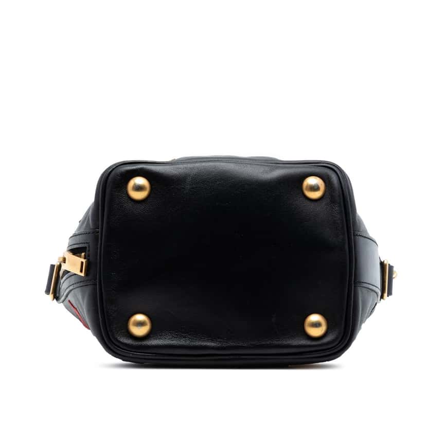 Saint Laurent Small Calfskin Star Patchwork Emmanuelle Bucket Bag Black Leather Very good condition - Inside View