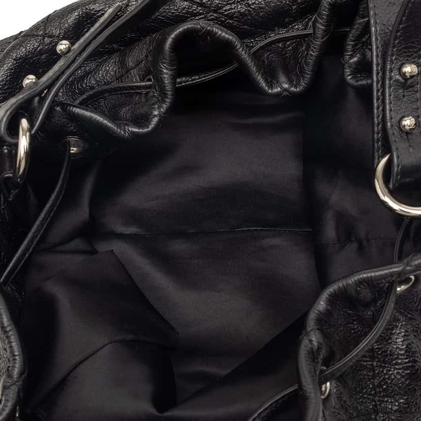 Chanel Glazed Calfskin On The Road Bucket Bag Black Leather Very good condition - Model View