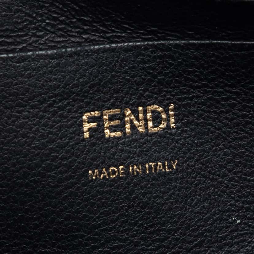 Fendi Mini Zucca Embossed Leather Baguette Satchel Black Leather Very good condition - Box View