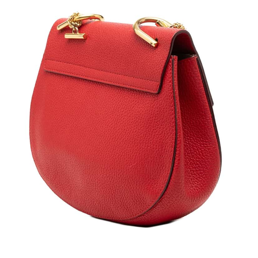 Chloé Small Leather Drew Crossbody Red Leather Very good condition - Back View