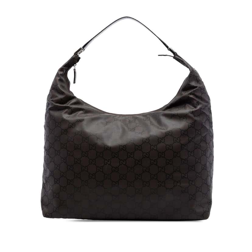 Gucci GG Nylon Shoulder Bag Brown Very good condition - Front View