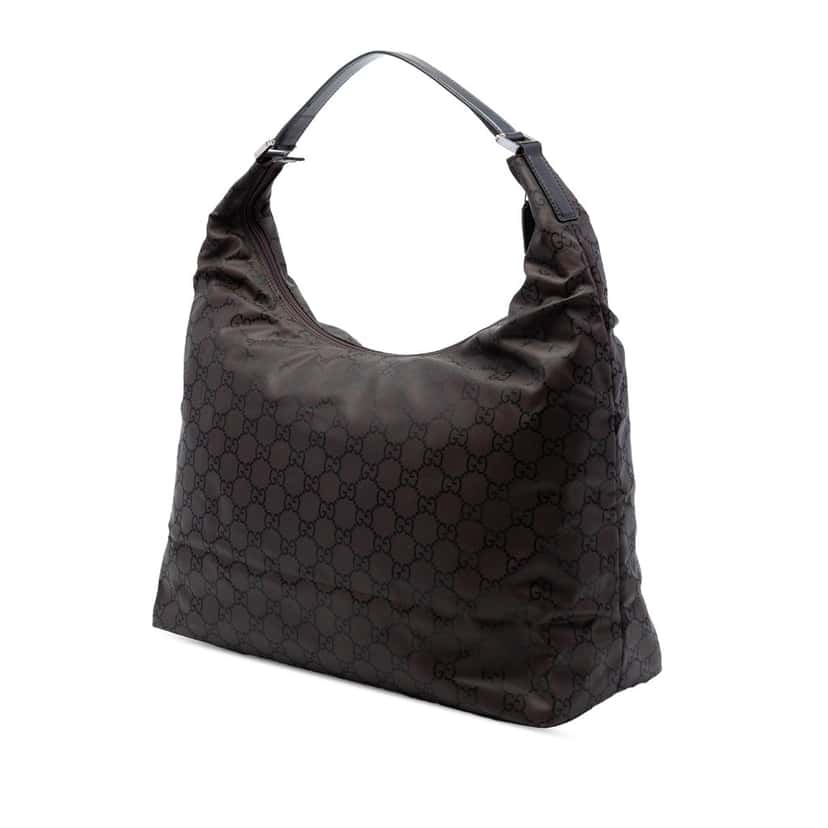 Gucci GG Nylon Shoulder Bag Brown Very good condition - Back View