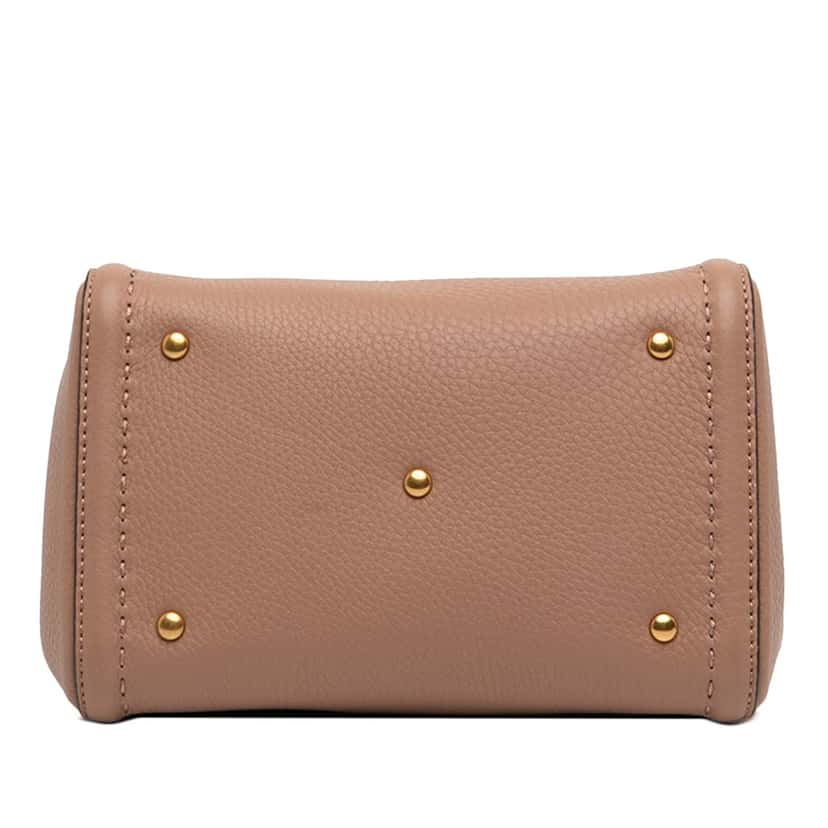 Valentino Small Grainy Calfskin Alltime Satchel Brown Leather Very good condition - Inside View