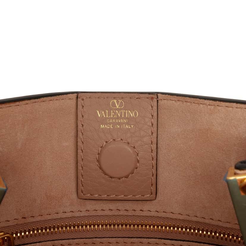Valentino Small Grainy Calfskin Alltime Satchel Brown Leather Very good condition - Box View